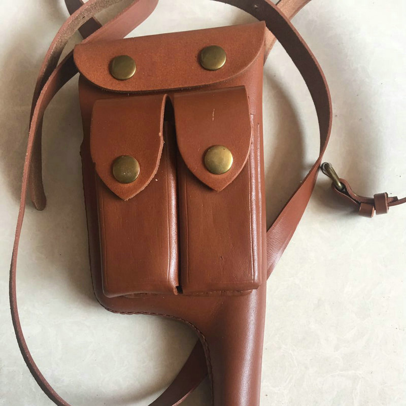 批发毛瑟枪套 驳壳手枪套影视道具 斜跨带盒子枪牛皮驳壳枪套