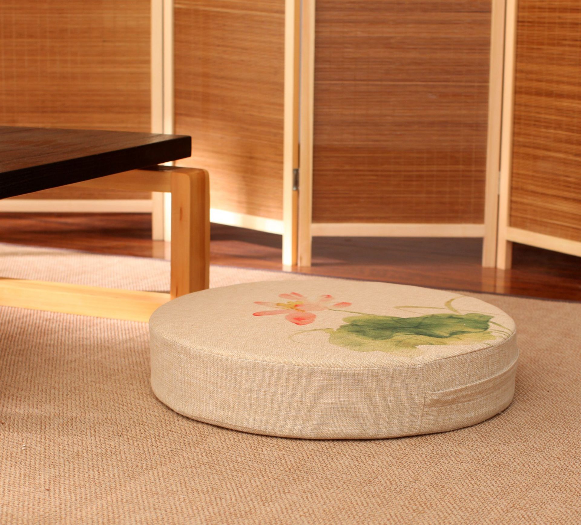 中国风荷花蒲团禅修垫加厚打坐垫子拜佛垫圆形拆洗榻榻米地板坐垫