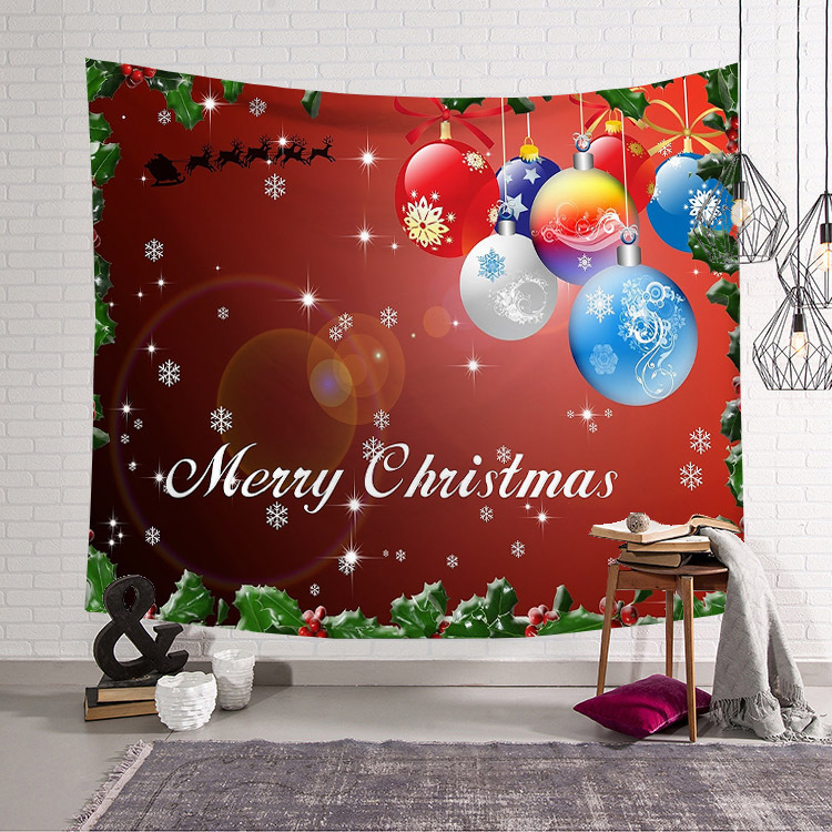 New Christmas Tapestry Printing Hanging Cloth Background Fabric Ins Wall Cloth Tapestry Foreign Trade Beach Towel Beach Blanket Wholesale