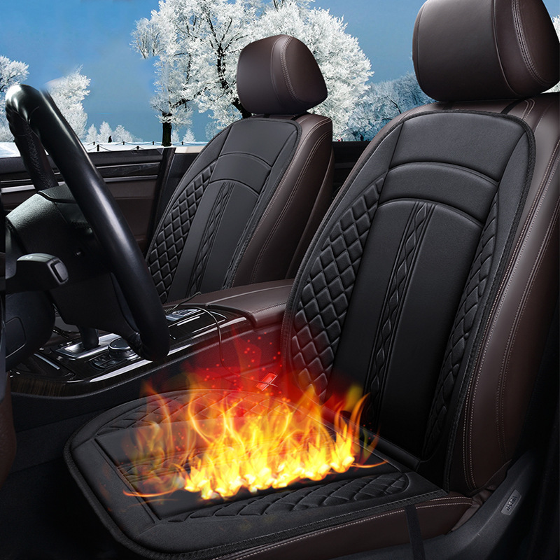 汽车车载加热坐垫12v电热垫通用型单座 冬季新款加热舒适毛绒坐垫