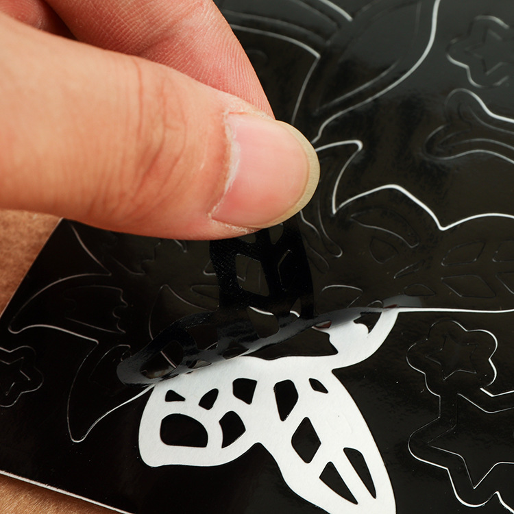 现货批发可移除黑色贴纸 pvc不干胶标签贴定做 卡通创意贴纸