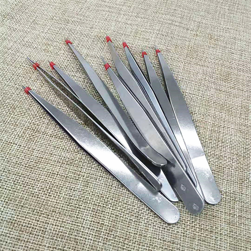厂家直销不锈钢直头镊子家用diy镊子 全钢尖头精密细长镊子