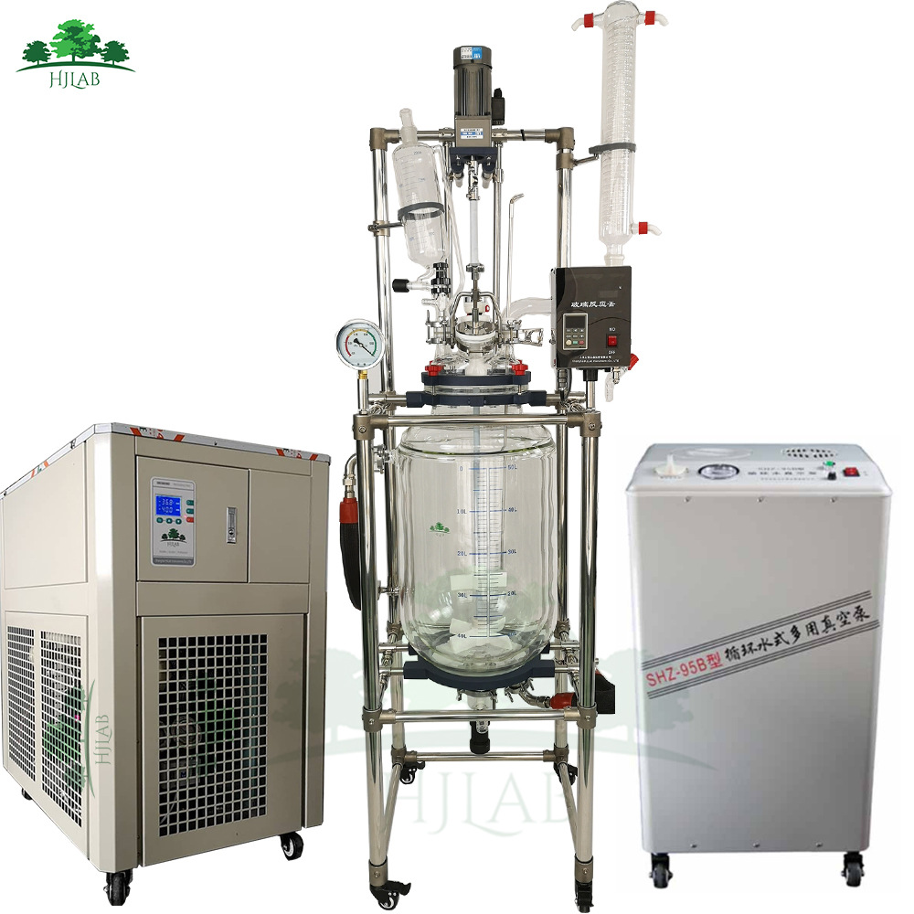 100升防爆双层玻璃反应釜机械搅拌密封双层搅拌桨厂家支持定制