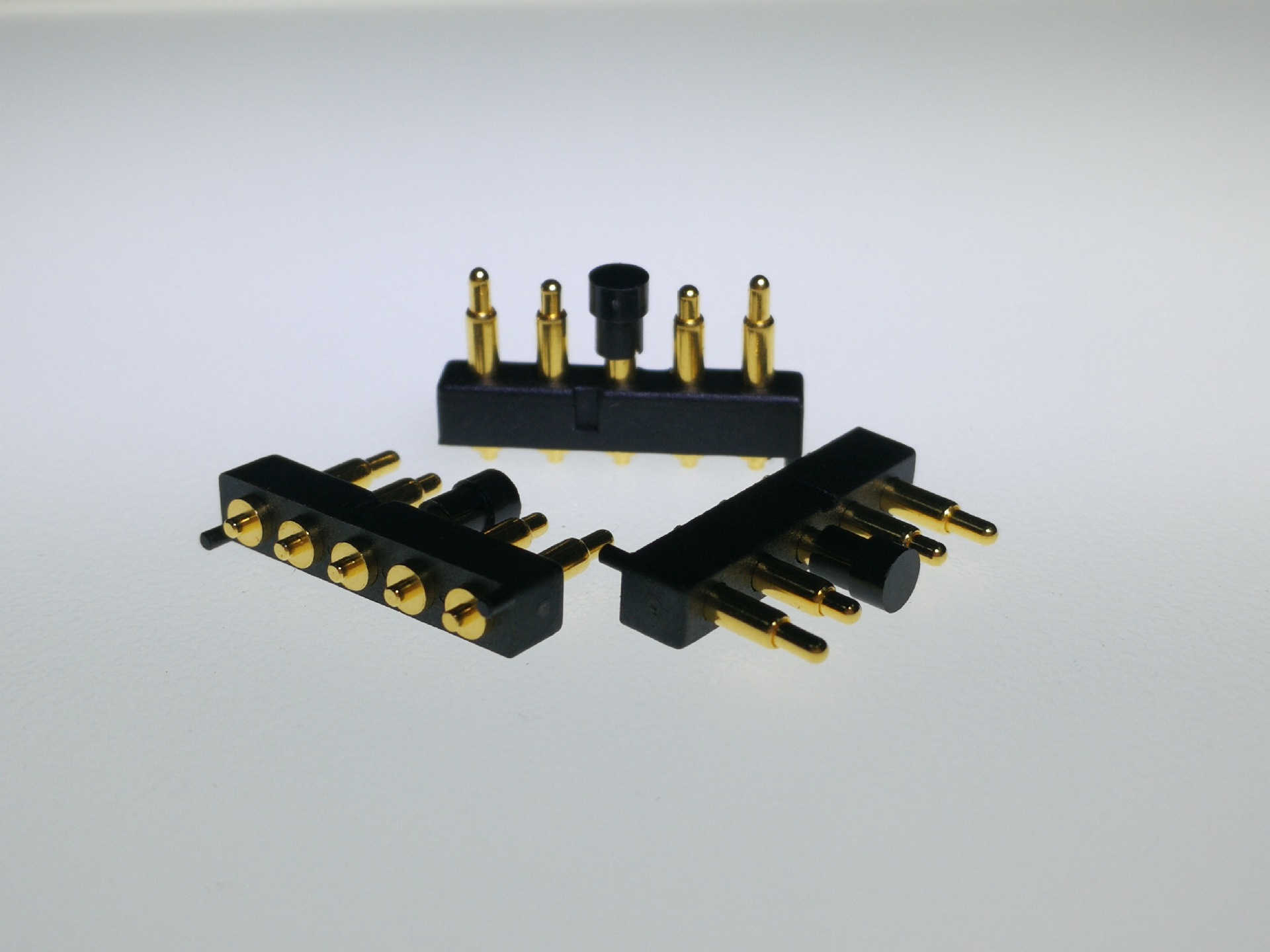 5pin pogo pin 充电弹簧顶针镀金探针连接器