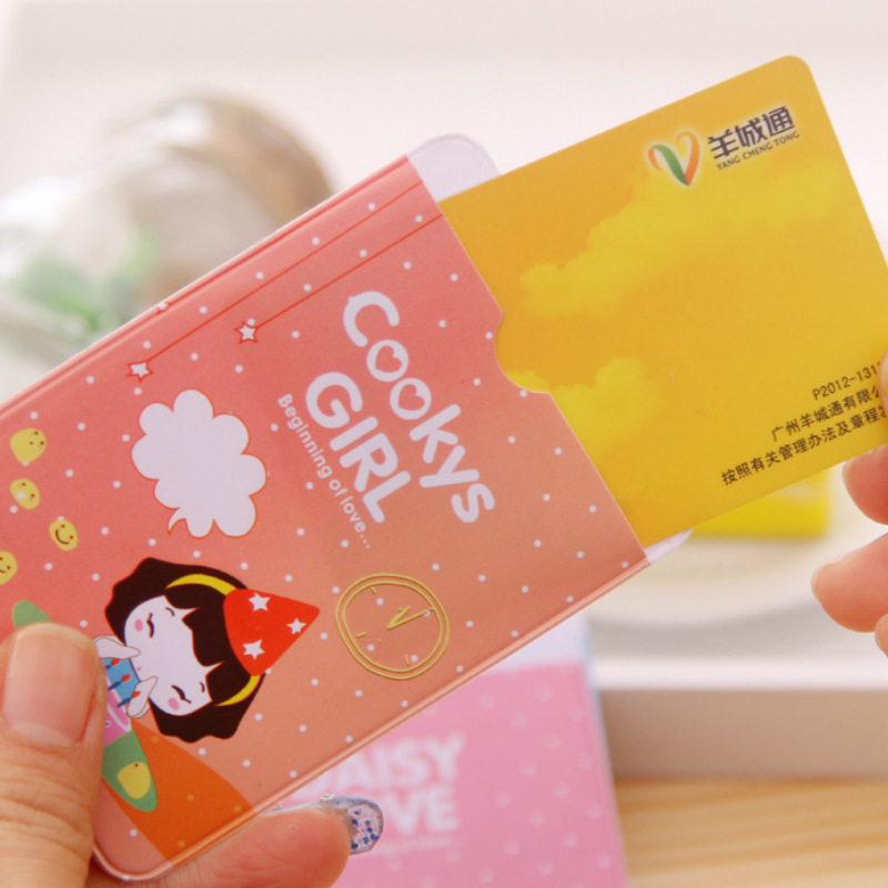 韩版小女孩2卡位 公交卡银行双面卡通人物妞子卡套