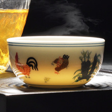 厂家批发  大明成化斗彩鸡缸杯纯手工仿古玩功夫茶具手绘主人杯
