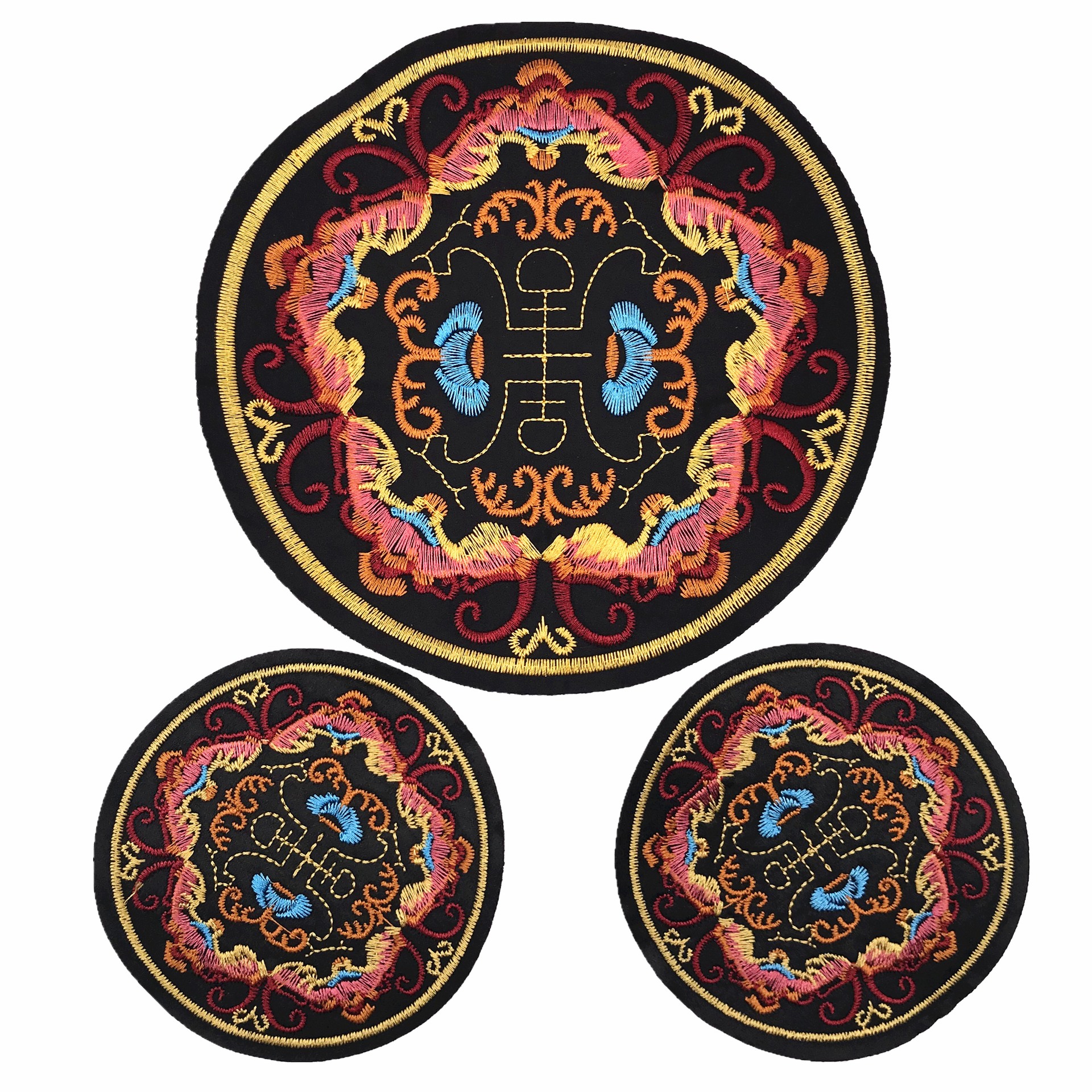 厂家直销 中国风绣花布贴唐装补丁贴布衣服装饰 刺绣贴花服装辅料