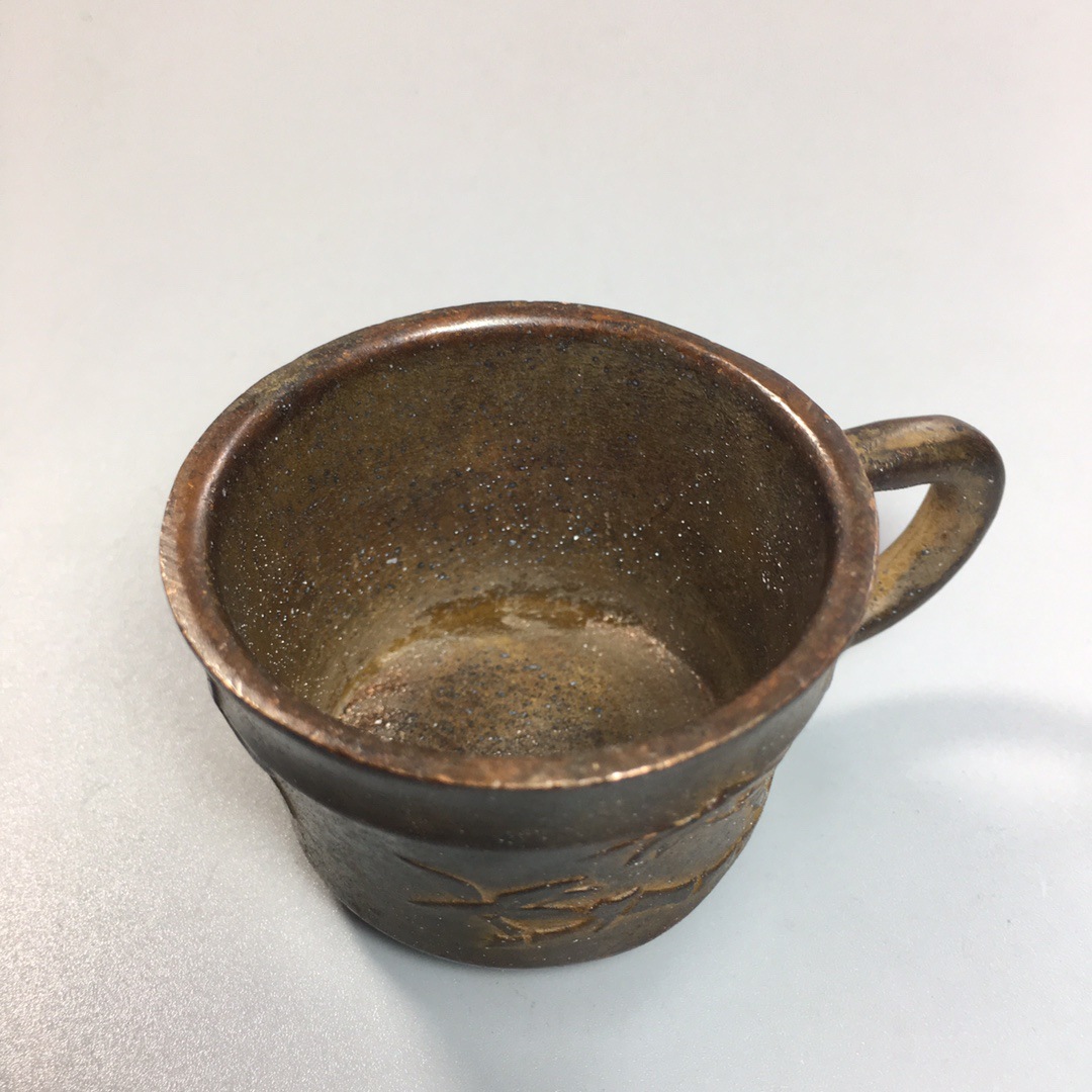 古玩杂项收藏仿古做旧老式仿红铜小茶杯具古代精品收藏3