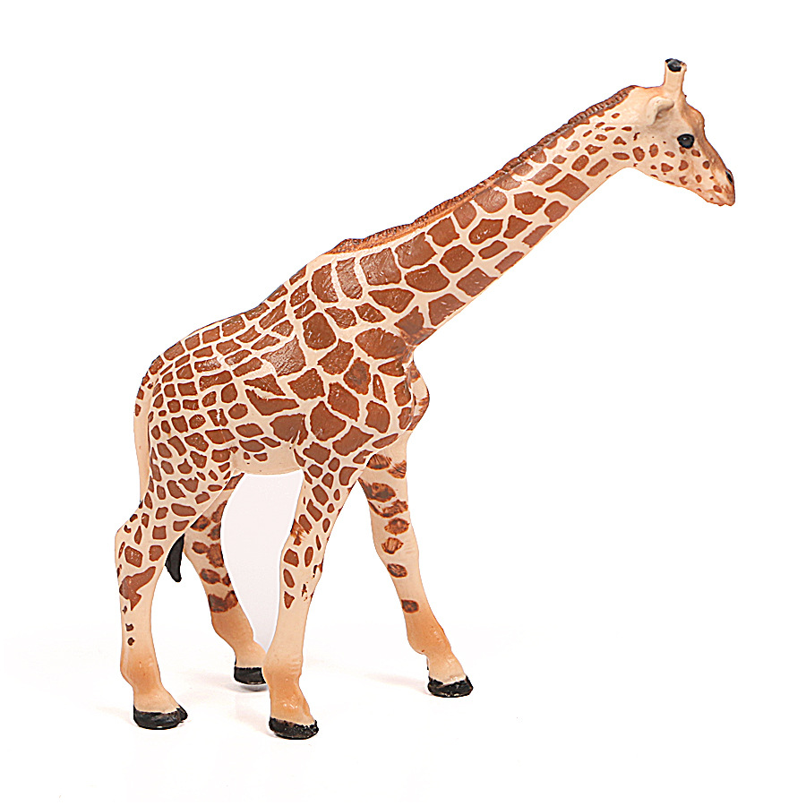 儿童仿真野生动物模型实心静态长颈鹿搪胶套装摆件玩具4款搭配