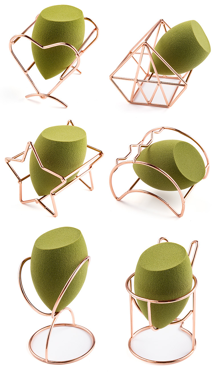 美妆蛋架子 螺旋十字兔形粉扑收纳架 美妆蛋托金属晾晒支架批发