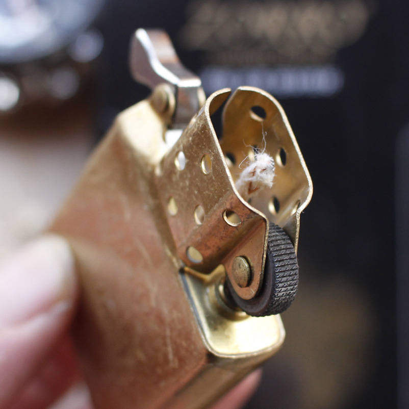 佐罗纯铜煤油打火机内胆黄铜滚花个性复古创意煤油机内胆diy配件