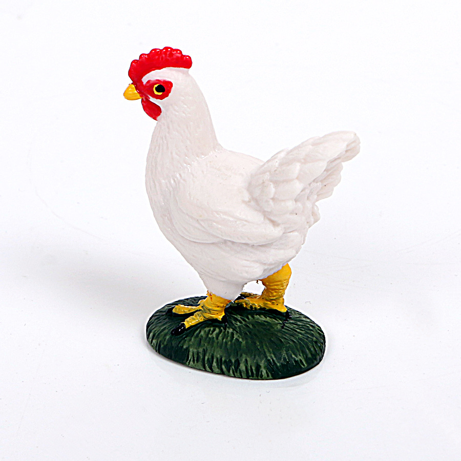 仿真农场动物模型实心环保静态小鸡公鸡母鸡手办套装摆件家庭玩具