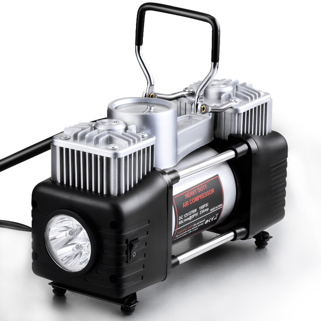 汽车双缸充气泵金属车用轮胎打气泵车载充气机大功率礼品