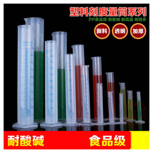 塑料刻度量筒 现货供应高透明加厚实验白线量筒实验室用品pp量筒