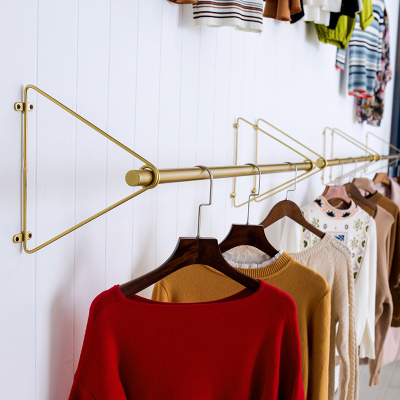 铁艺服装店衣服架展示架简约上墙壁挂衣架童装女装婚纱店挂衣杆