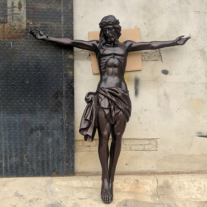 铜耶稣西方人物雕塑厂家黄铜铸造耶稣铜像宗教工艺品雕塑摆件