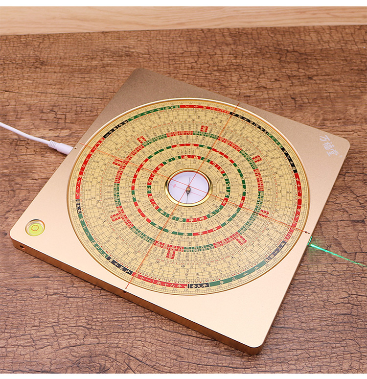激光罗盘风水定位仪电子高精度红外线大天池纯铜8寸28层综合罗盘