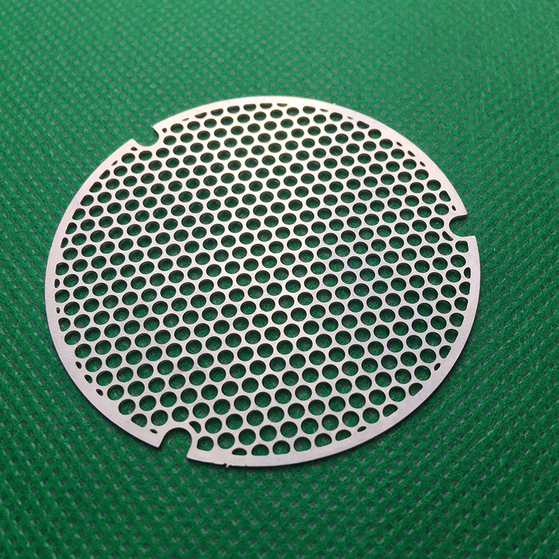 厂家生产304不锈钢蚀刻网片 直径56mm带定位孔圆形过滤筛分网片