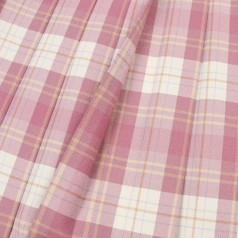 日本jk制服裙学生高腰格子日系百褶裙百折裙 树莓红茶 格裙校服裙