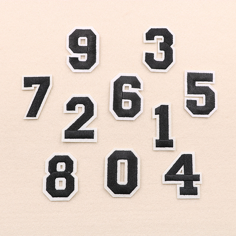 厂家直销电脑绣花09数字布贴套装服装鞋帽搭配外贸精品批发