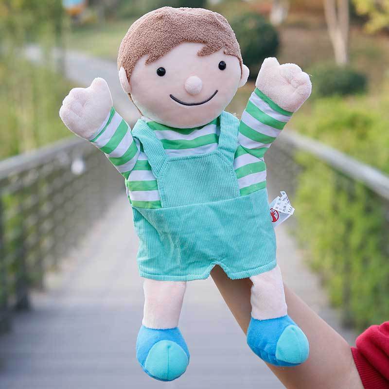 新款一家亲人物大号手偶玩具儿童讲故事早教安抚手套爷爷奶奶男孩