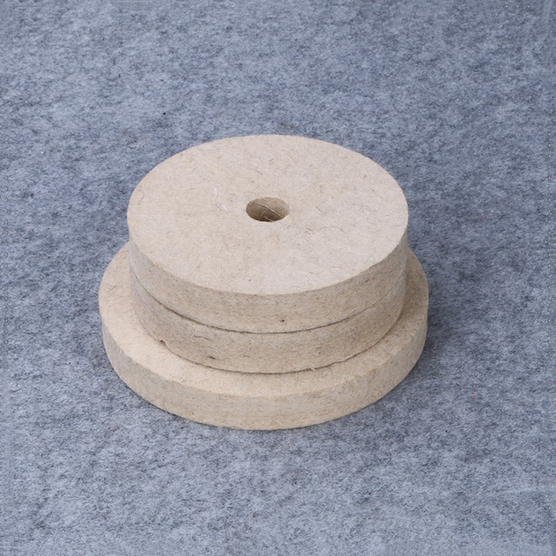 耐磨平行羊毛轮镜面抛光轮高密度自粘打磨石材抛光羊毛毡轮抛光片