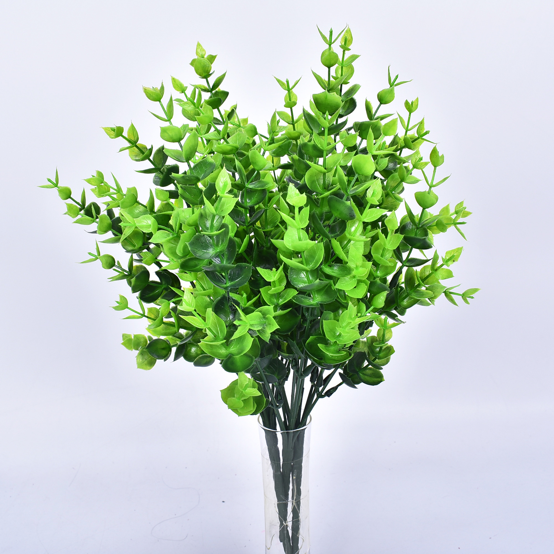 A Variety of Artificial Plants 7 Fork Eucalyptus Persian Grass Plastic Fake Flower and Greenery Pot Simulation Plant Wall Accessories