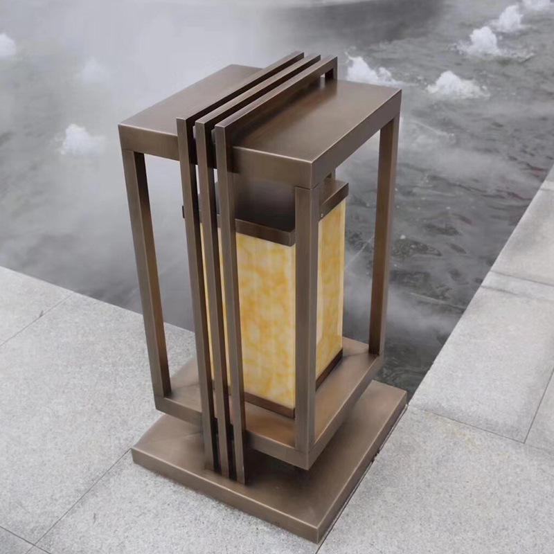 户外草坪灯拉丝不锈钢柱头灯 室外防水别墅草地路灯现代led庭院灯