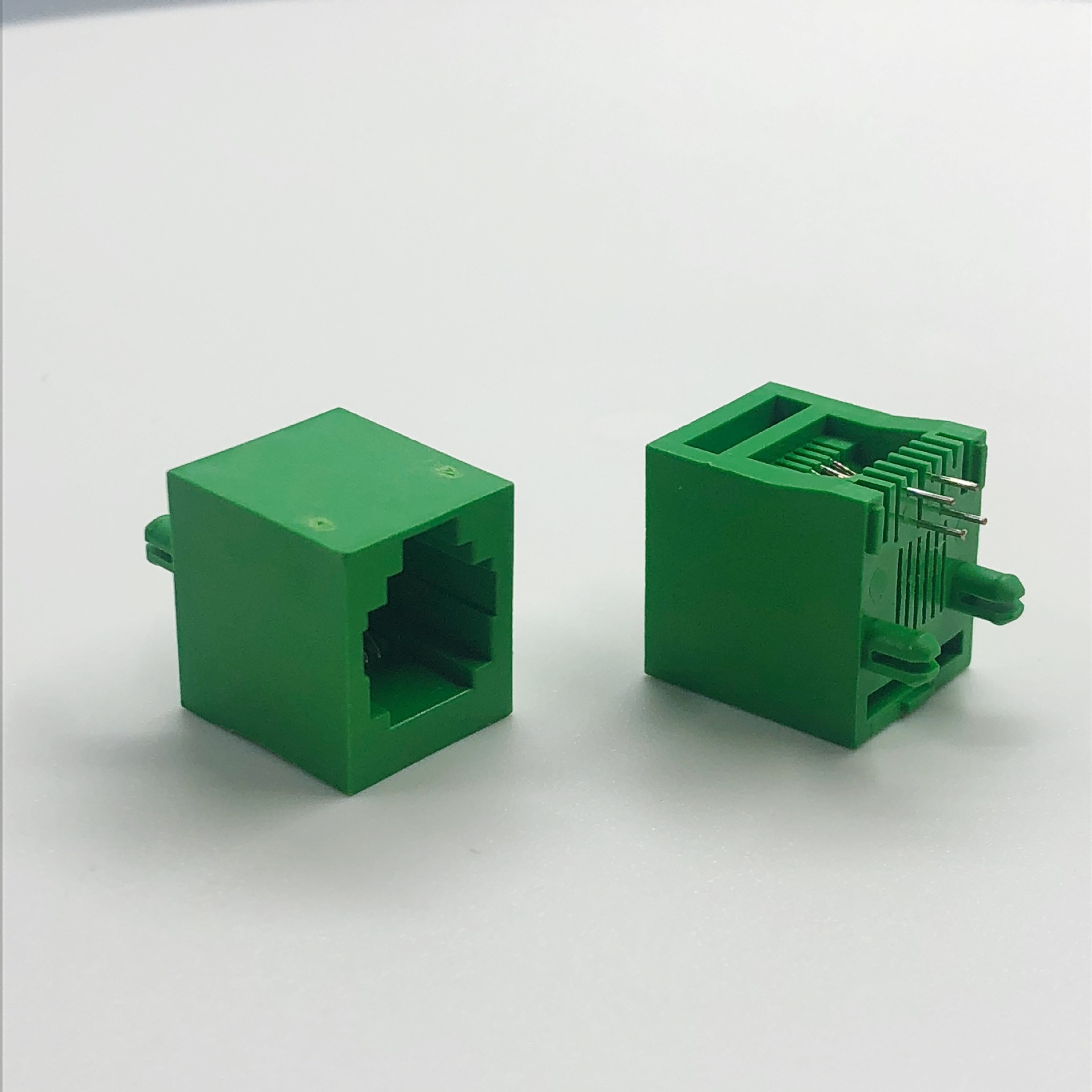 浙江津达 rj11 6p4c网络接口180度网口电话插件连接器水晶头母座