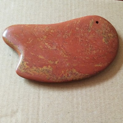 厂家直销 山东富贵红砭石刮痧板 大刀形玄黄/富贵红砭石刮痧板