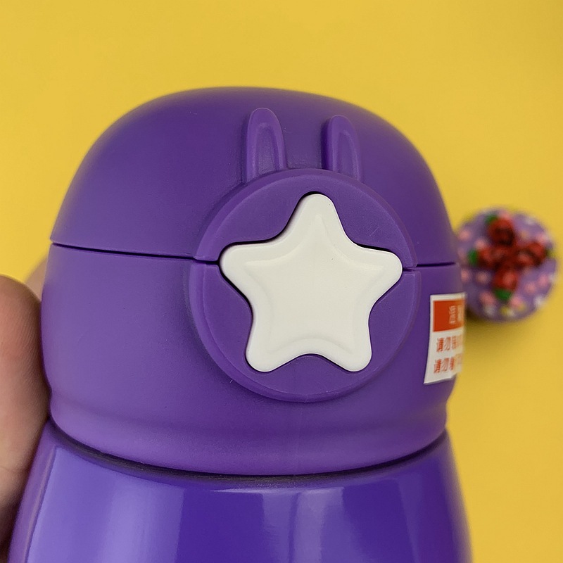 星星卡通保温杯带吸管 304不锈钢学生宝宝防摔盖两用便携儿童水壶