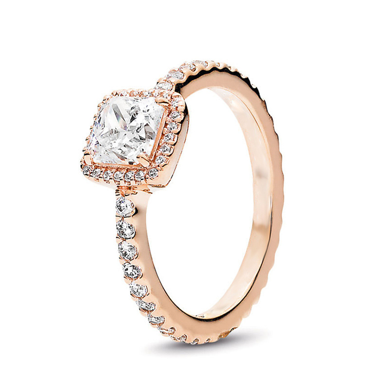 欧美克拉水晶钻戒2克拉公主钻石戒指外贸款定制微镶锆石女首饰