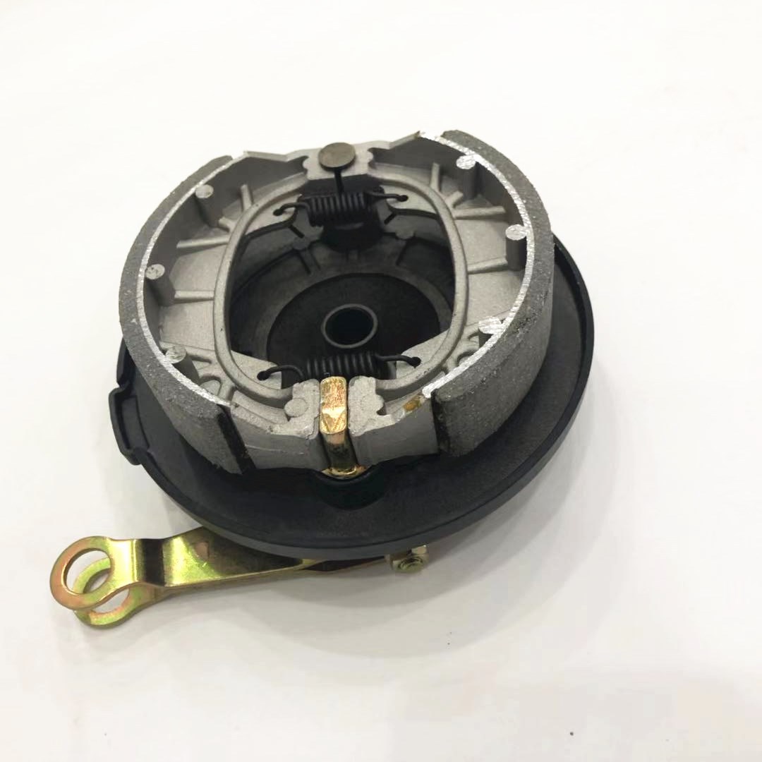 供应电动摩托车前鼓刹总成 110前圆口总成 铝前刹车 电动车配件