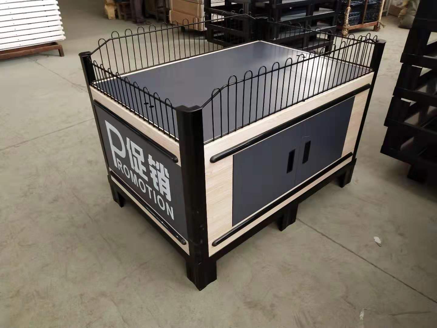 厂家直销超市精品带底座木纹促销台特价台