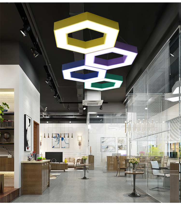 儿童乐园教室培训班学校母婴店卡通六边形吸顶灯创意个性吊灯