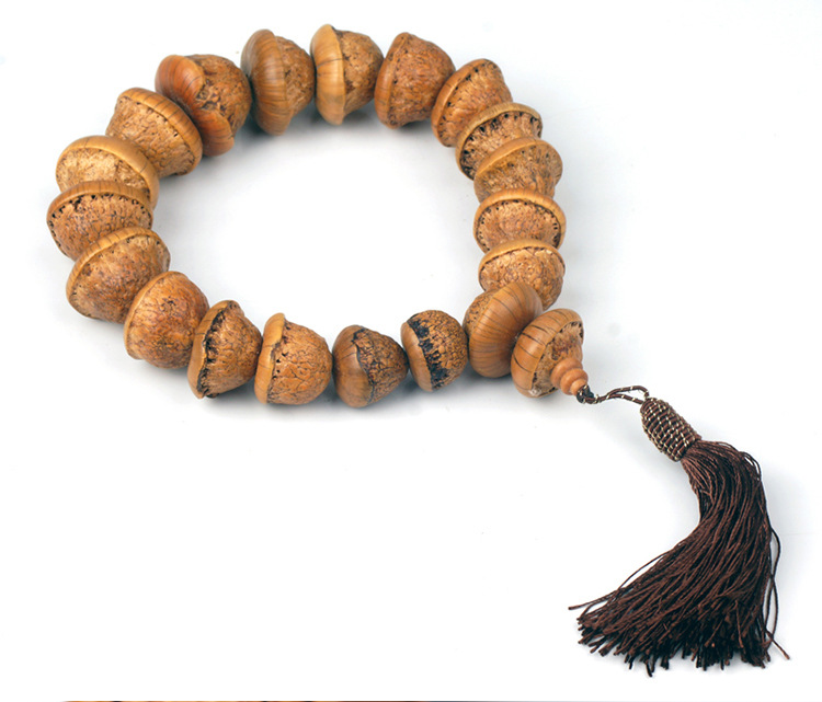 天竺菩提子佛珠手串木质佛珠念珠18颗提持珠汽车挂件手珠子文玩