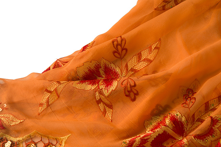 2019新品春装重工亮片刺绣 艳丽的色彩桑蚕丝真丝无袖连衣裙a0377