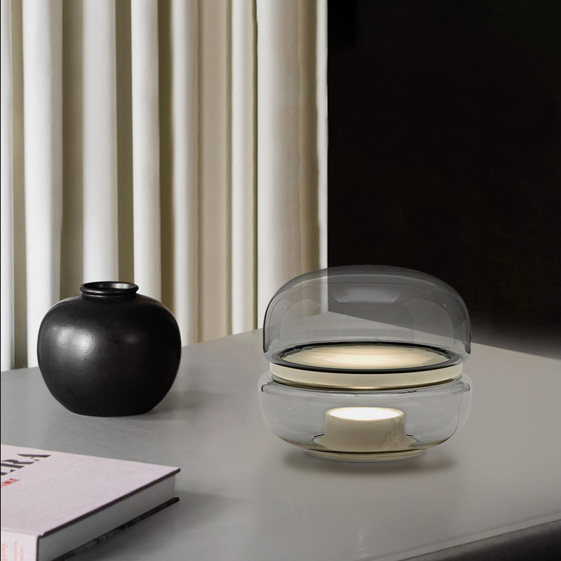 天然云石玻璃台灯创意客厅现代简约设计师软装北欧个性卧室床头灯