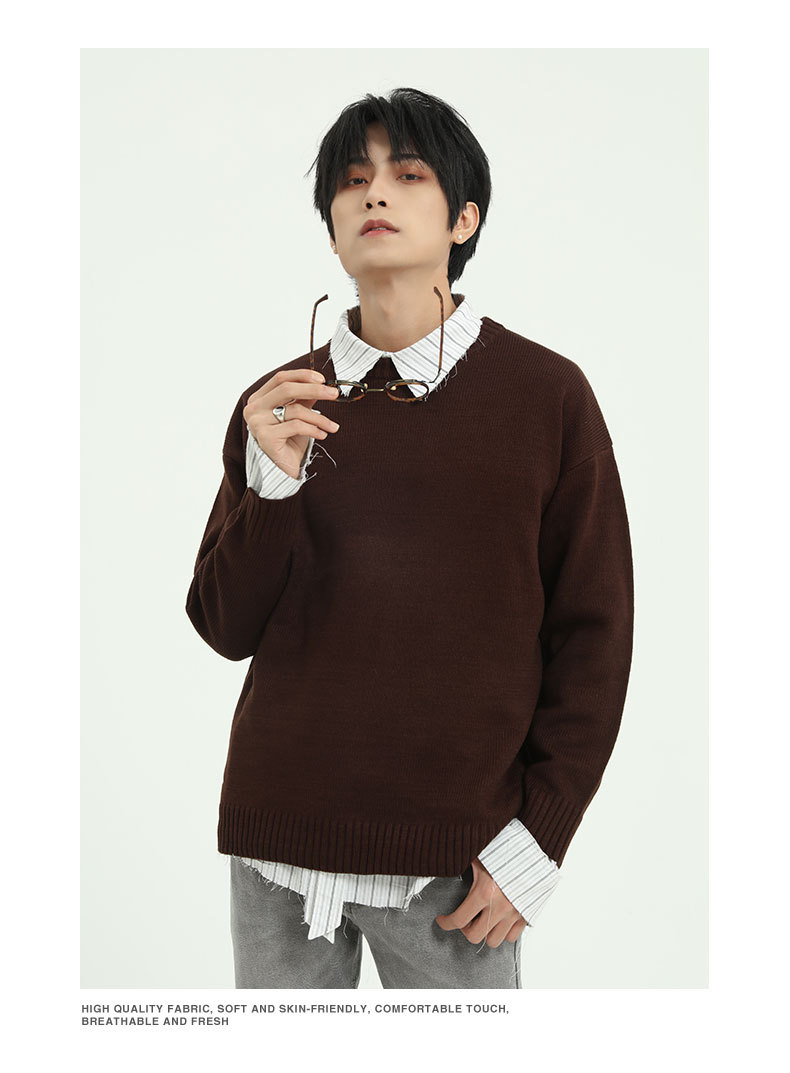 mtl男装|毛衣针织衫冬季小清新打底衫套头圆领日系休闲保暖毛衫潮