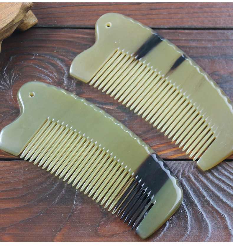 黄牛角梳子正品天然小号纯小梳子随身便携按摩牛角梳子女刻字礼物