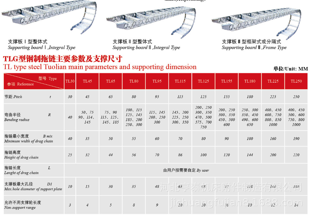 tl125打孔式钢铝拖链不锈钢金属链条坦克履带保护线槽钢制拖链
