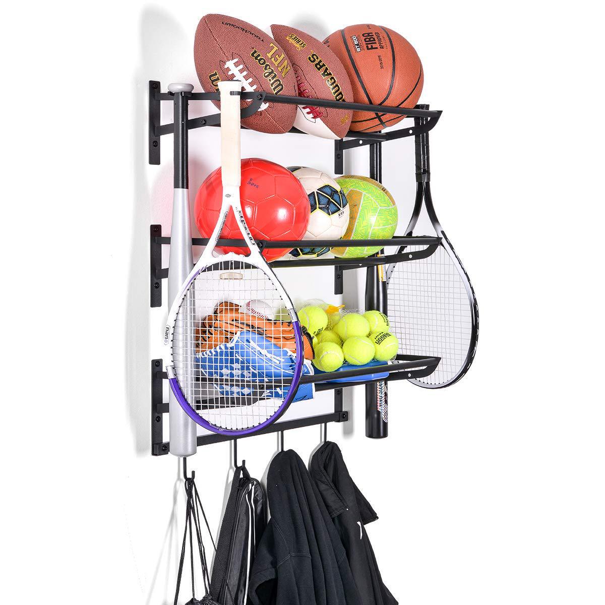 运动设备储物架棒球篮球足球羽毛球垒球健身球体育器材收纳架