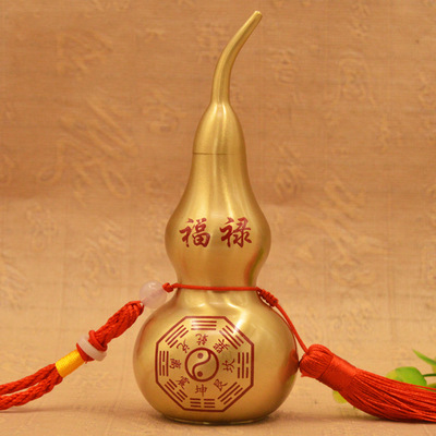 铜葫芦风水摆件纯铜葫芦挂件招财化煞辟邪八卦葫芦挂件办公室摆设