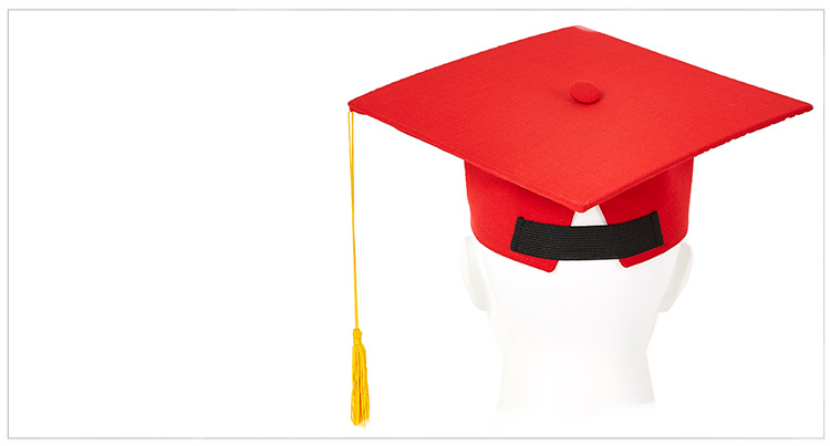 红色博士帽毕业典礼帽大学生成人礼仪帽儿童学位表演帽子厂家定做