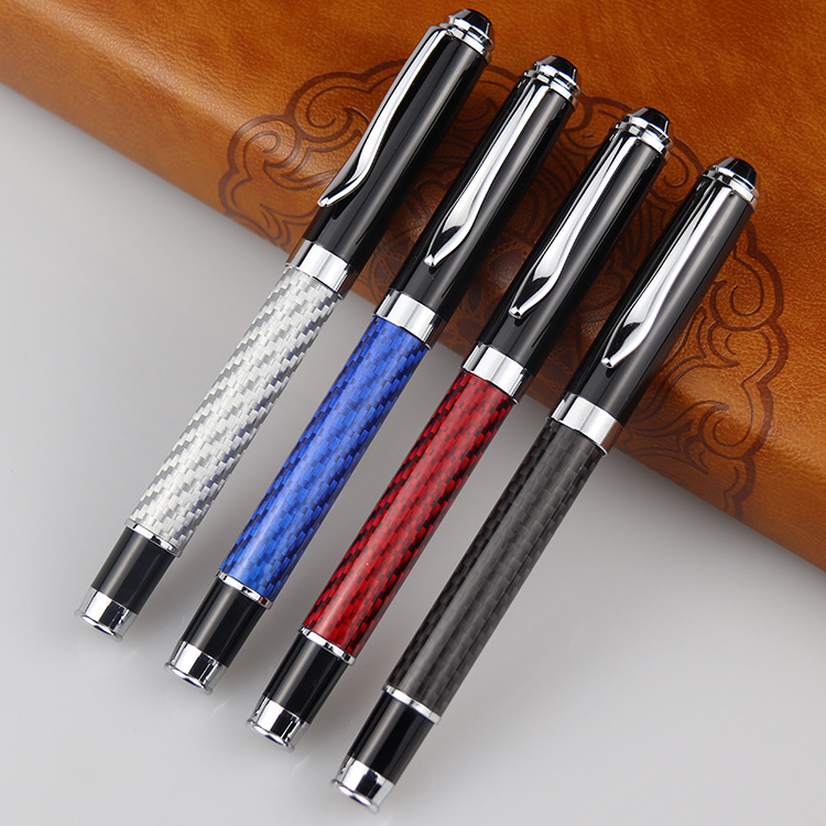 现货批发经典奢华高端广告礼品商务碳纤维金属签字笔宝珠笔水性笔