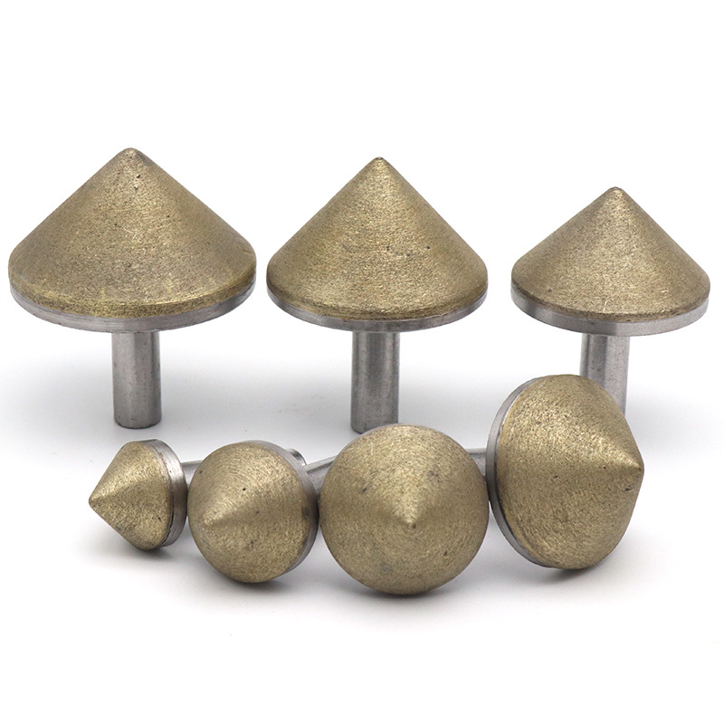 金刚石烧结锥形磨头玻璃扩孔倒角磨头金刚砂直柄锥形钻磨头