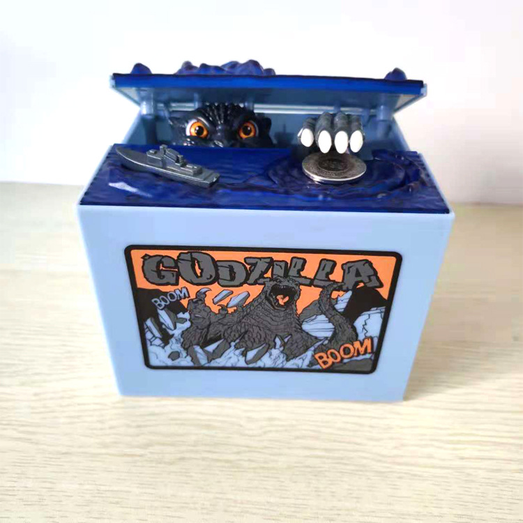 Godzilla Dinosaur Coin Bank New Cartoon Steal Money Cat Electric Music Savings Bank Toy Foreign Trade Cross-Border