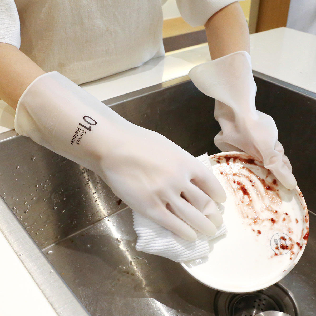 家务洗碗手套 家用乳胶塑胶皮洗衣服清洁防水非丁腈厨房橡胶手套