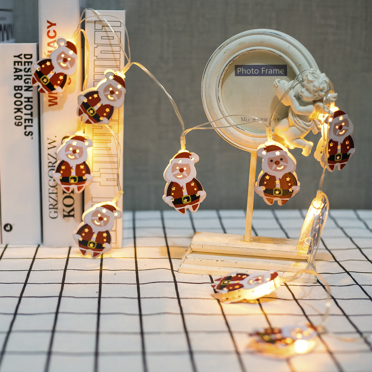 Factory Direct Sales Ins Decorative LED Lights Christmas Bell Snowman Pendant String Lights Room Party Decorative Lights