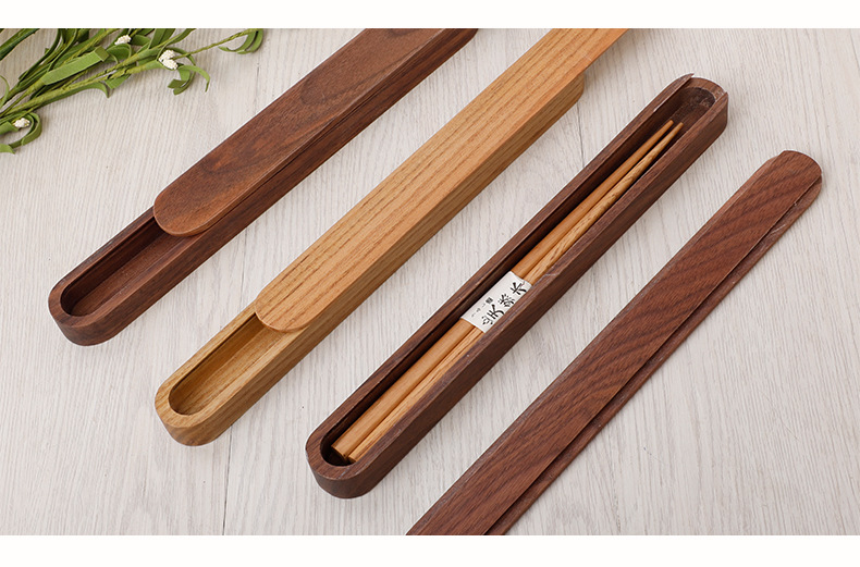 筷子盒便携餐具盒子木质餐具盒放装筷子勺子的收纳盒